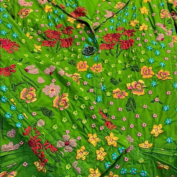 Johnny Was Floral Green Women's Coat - Picture 4 of 11